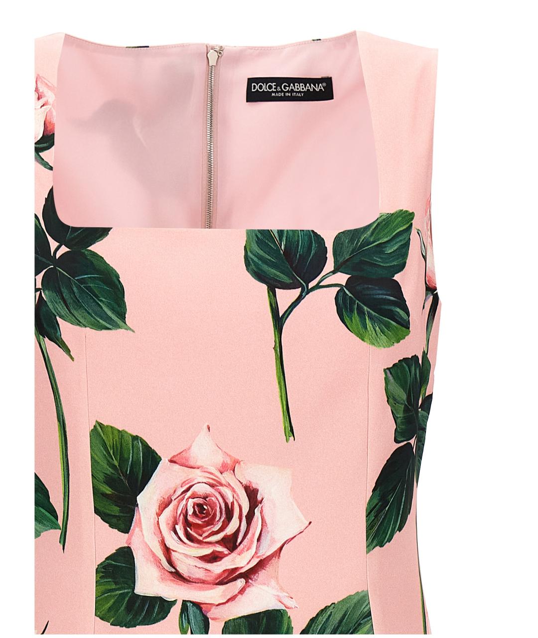 DOLCE&GABBANA Розовое вискозное коктейльное платье, фото 3
