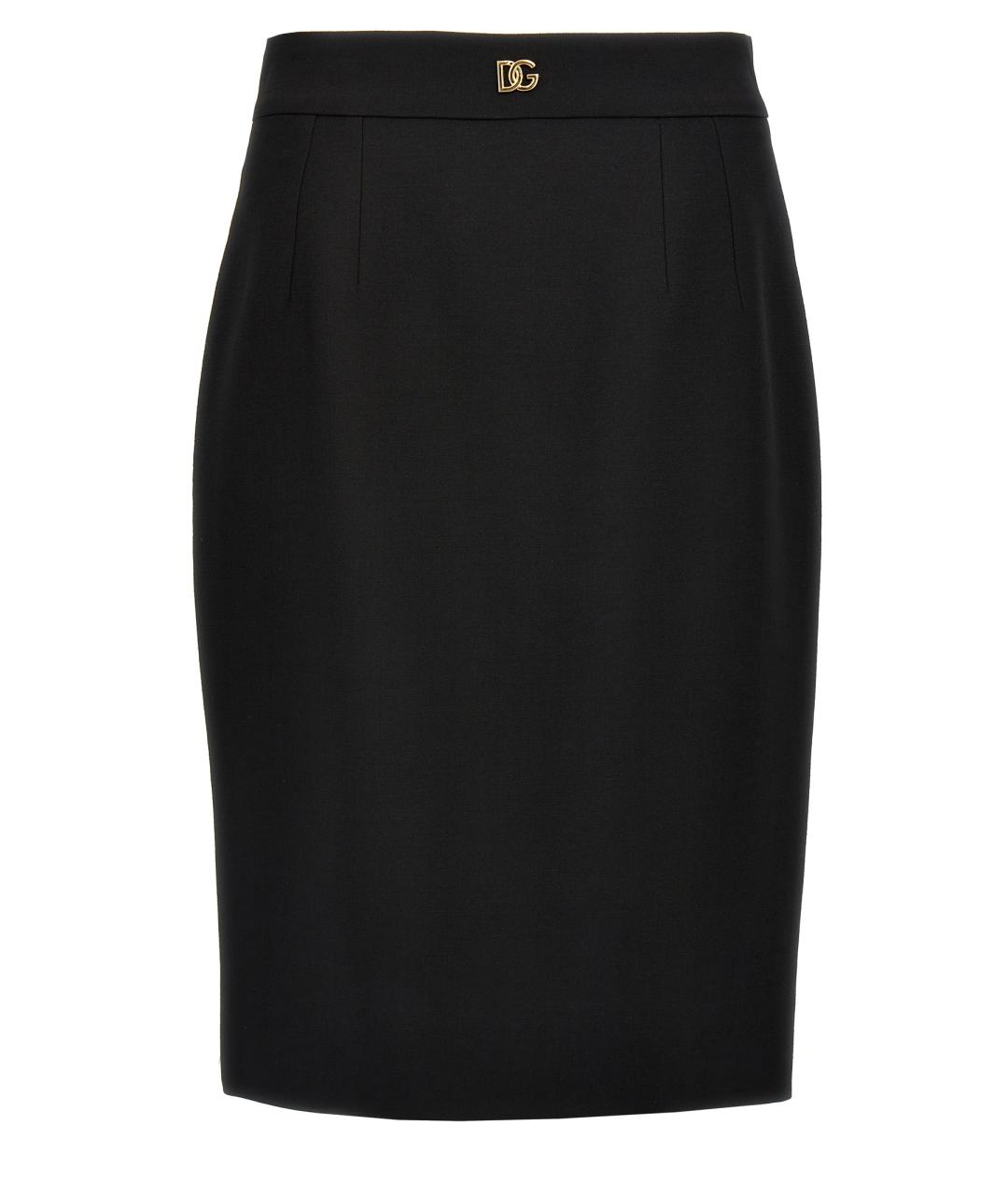 DOLCE&GABBANA Черная шерстяная юбка миди, фото 1