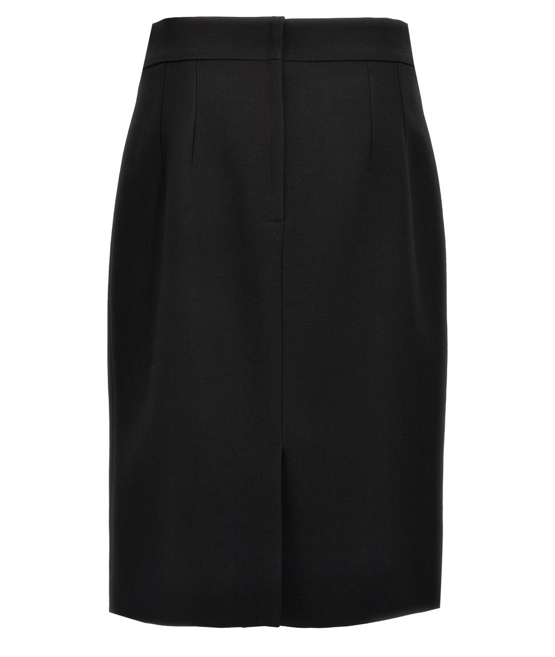 DOLCE&GABBANA Черная шерстяная юбка миди, фото 2