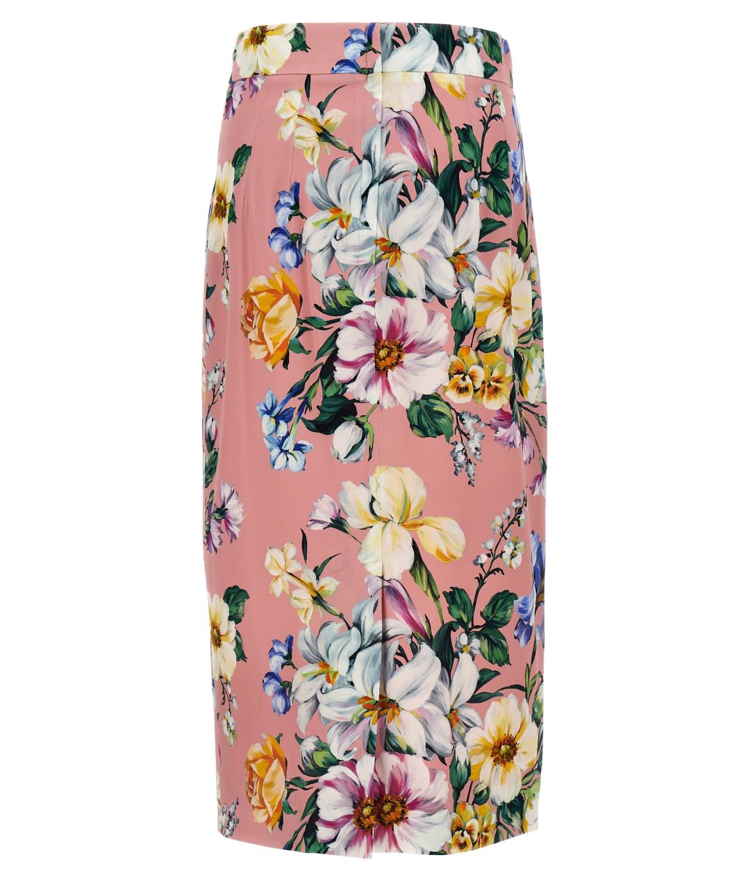 DOLCE&GABBANA Мульти шелковая юбка миди, фото 2
