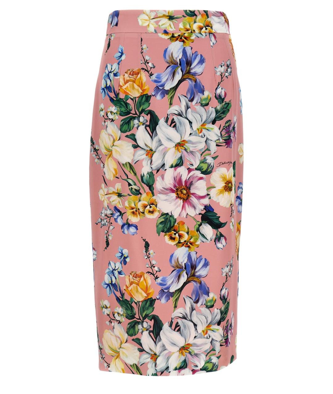 DOLCE&GABBANA Мульти шелковая юбка миди, фото 1