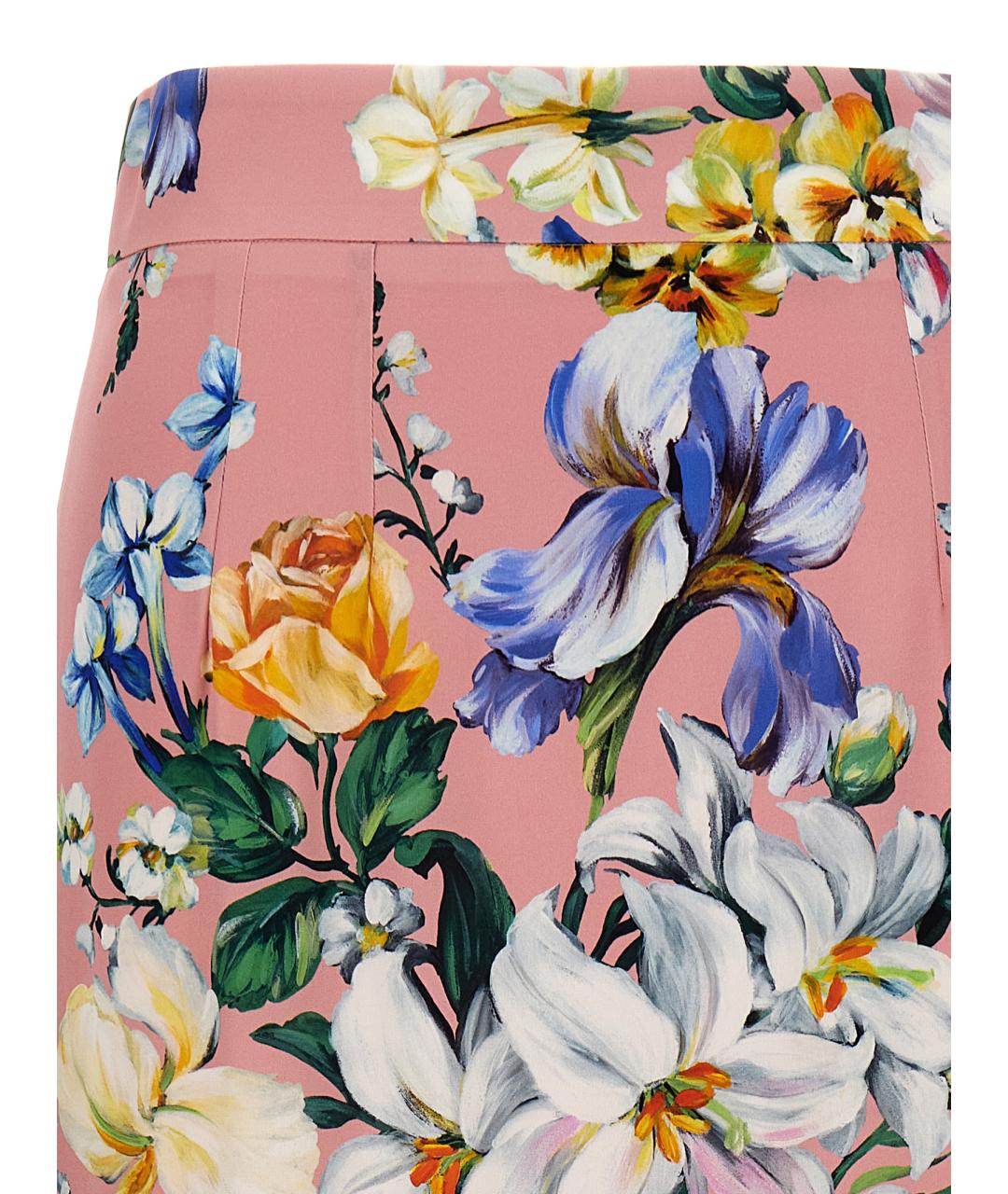 DOLCE&GABBANA Мульти шелковая юбка миди, фото 3