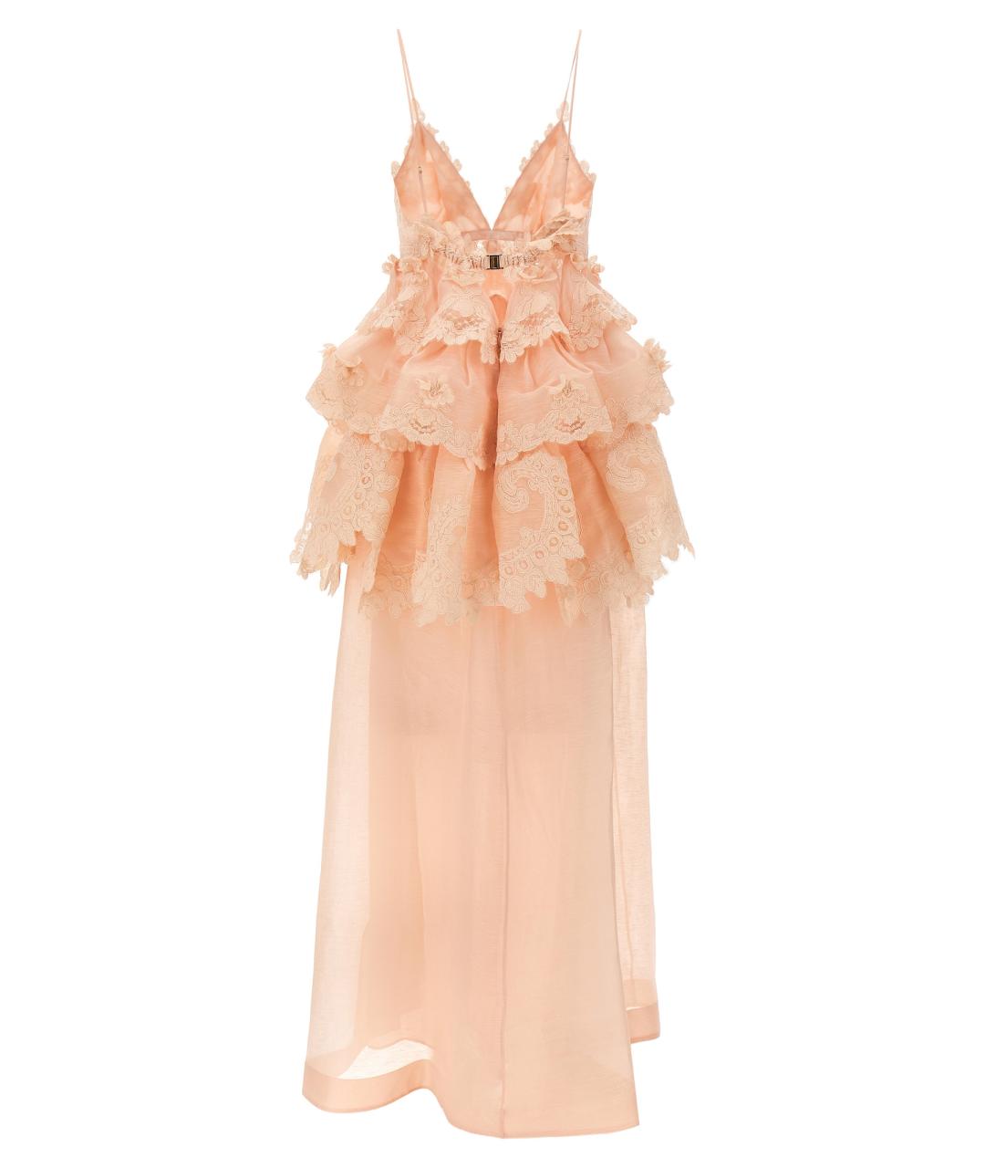 ZIMMERMANN Коралловое льняное коктейльное платье, фото 2