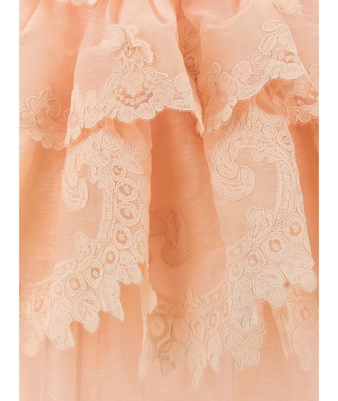 ZIMMERMANN Коралловое льняное коктейльное платье, фото 4