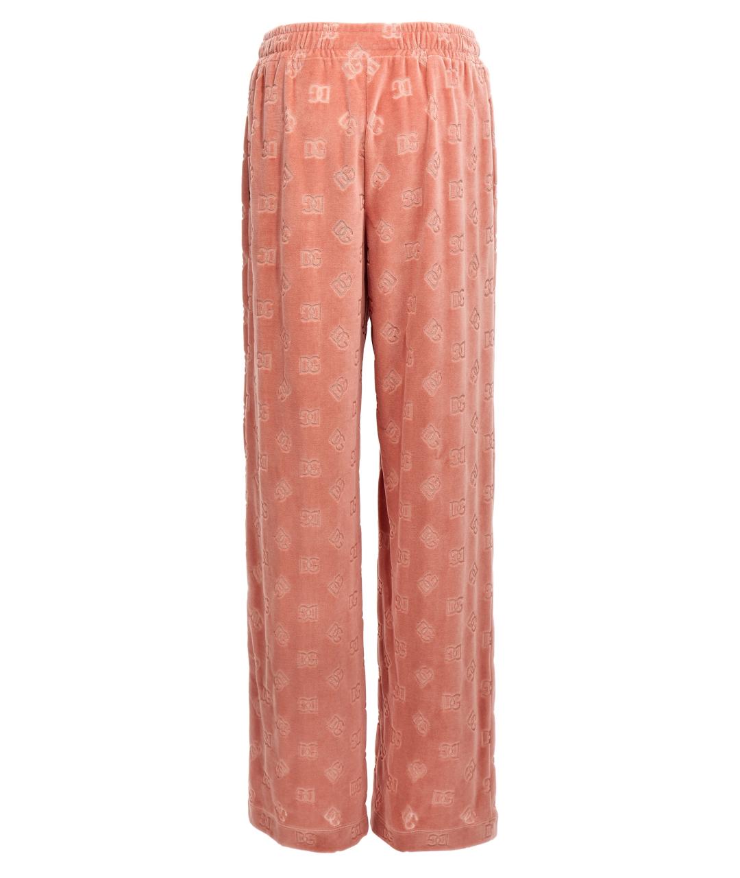 DOLCE&GABBANA Розовые хлопковые прямые брюки, фото 2
