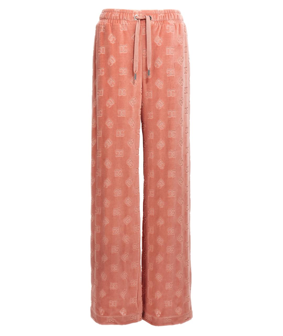 DOLCE&GABBANA Розовые хлопковые прямые брюки, фото 1