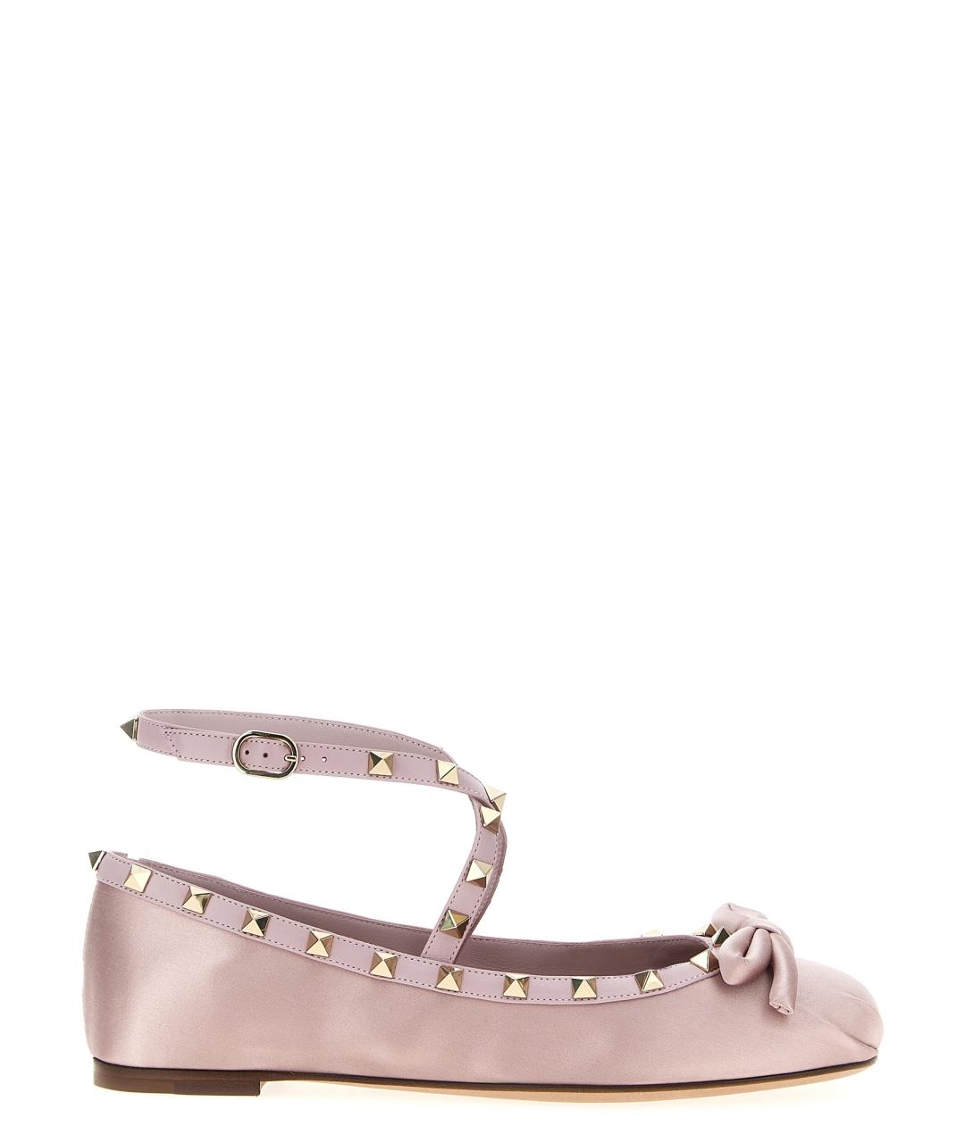 VALENTINO Розовые текстильные балетки, фото 1
