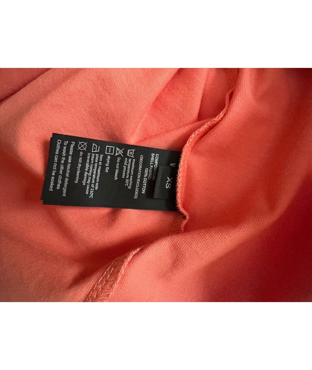 VETEMENTS Коралловая хлопковая футболка, фото 5