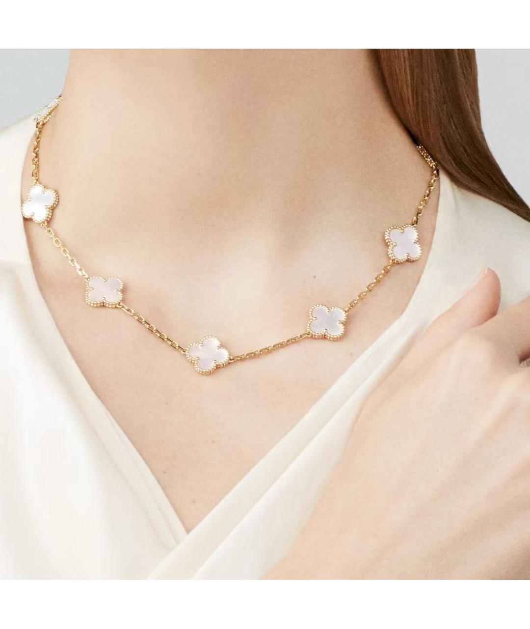 VAN CLEEF & ARPELS Белое колье из желтого золота, фото 2