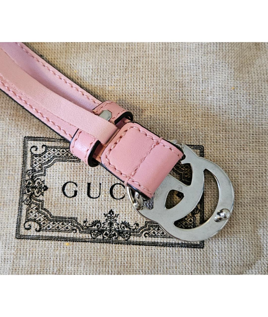 GUCCI Розовый кожаный ремень, фото 2