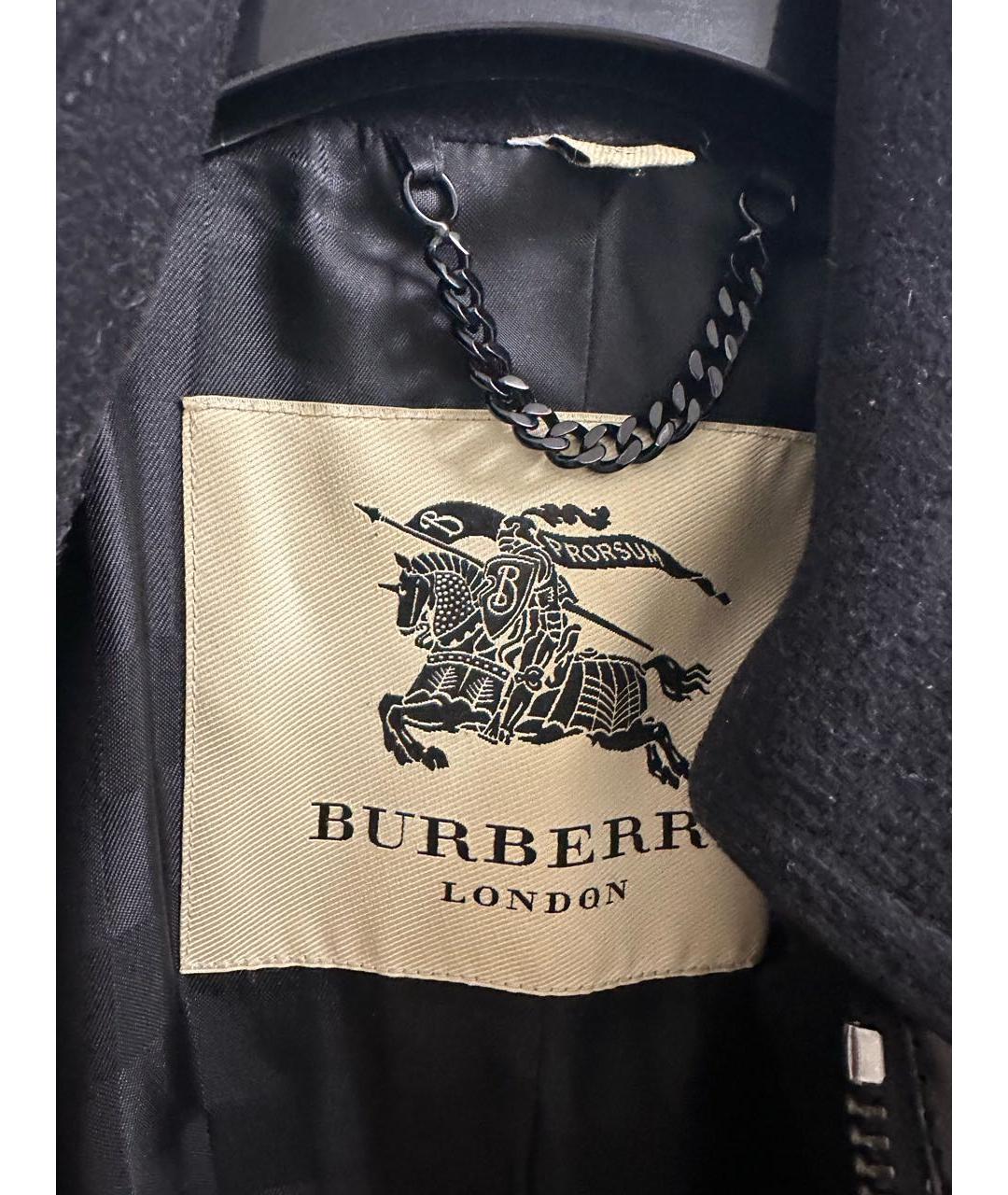 BURBERRY Черное шерстяное пальто, фото 4