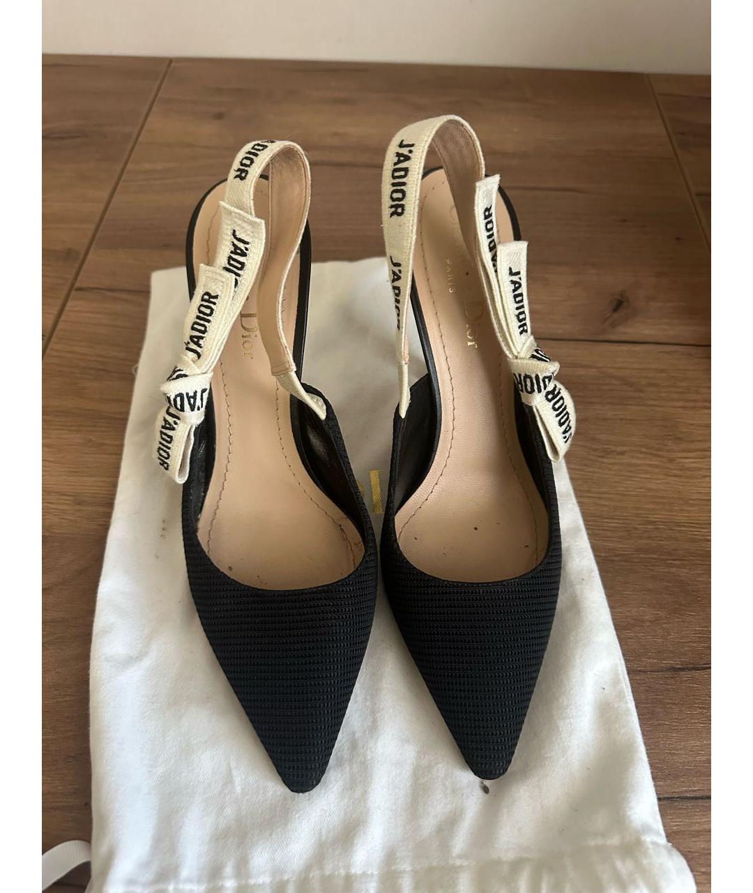 CHRISTIAN DIOR Черные текстильные туфли, фото 3