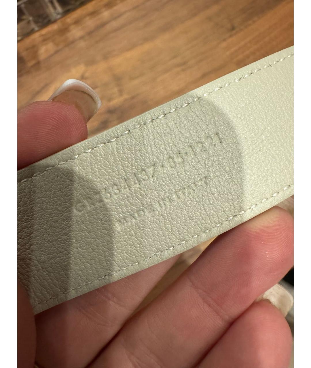 SAINT LAURENT Бежевый кожаный ремень, фото 3