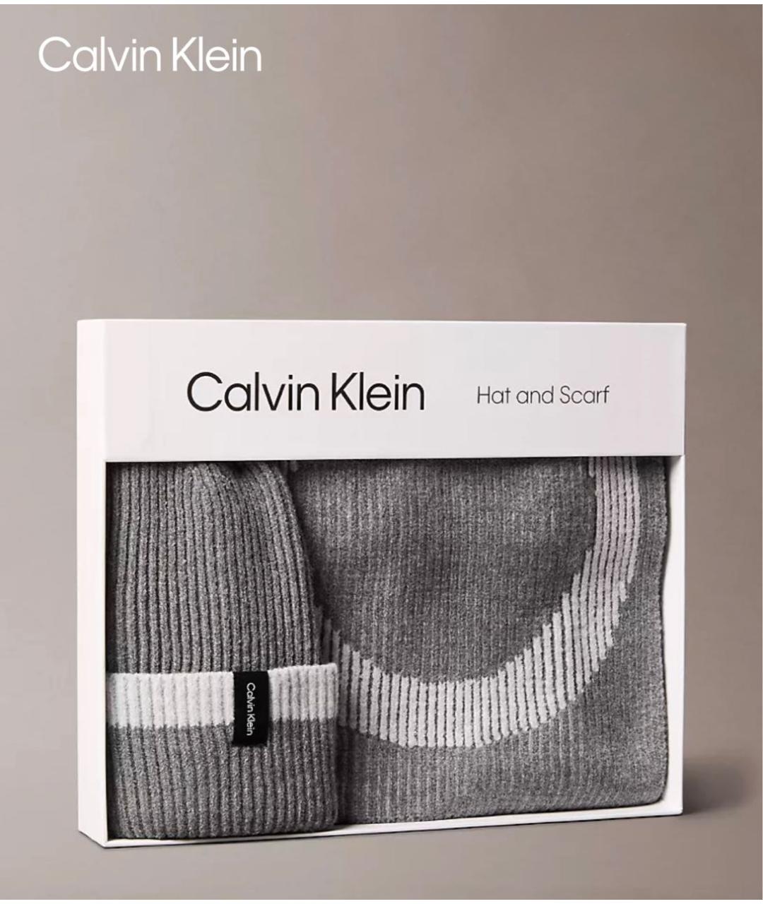 CALVIN KLEIN Серая синтетическая шапка, фото 2