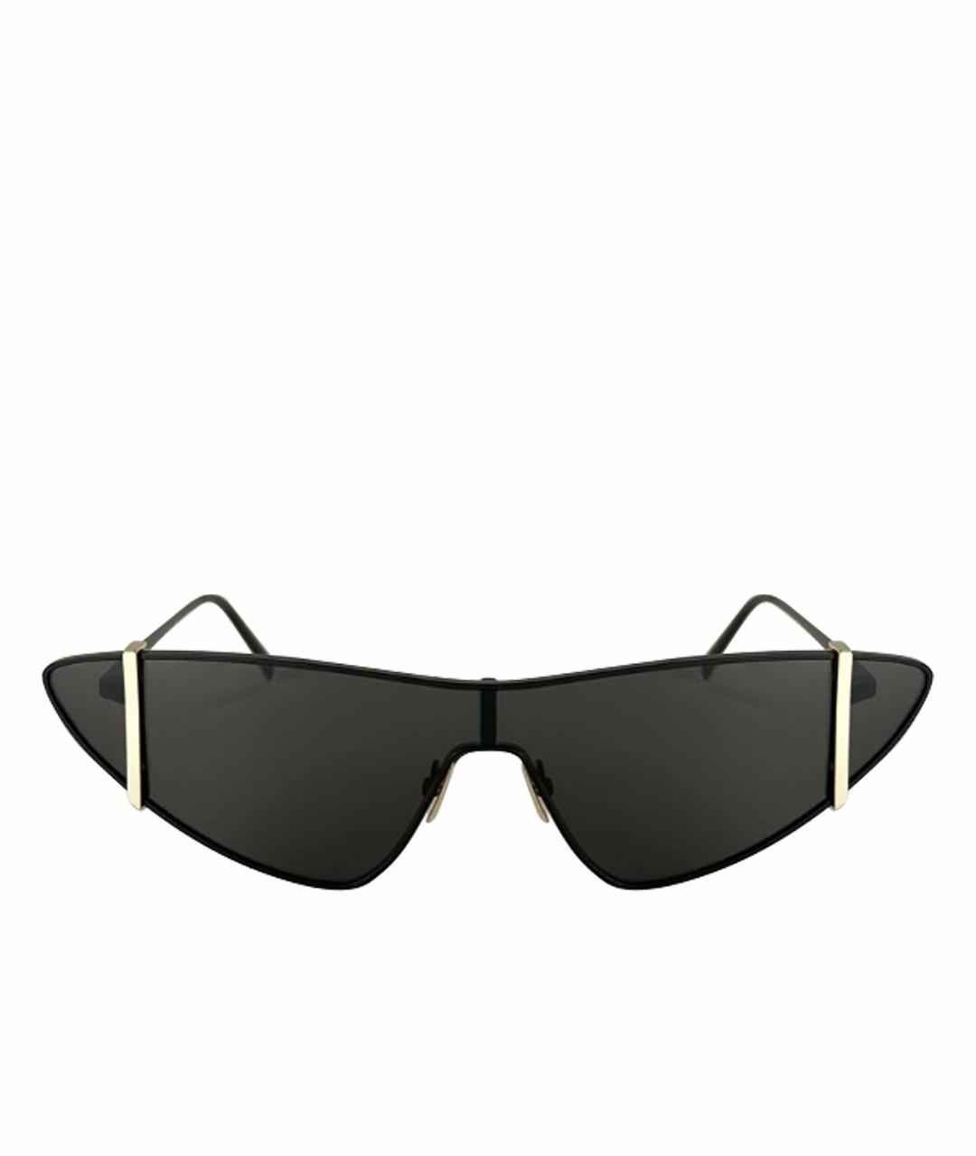 SAINT LAURENT Черные металлические солнцезащитные очки, фото 1