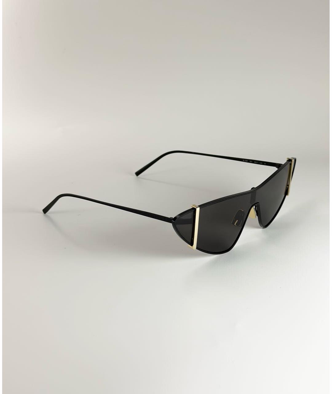 SAINT LAURENT Черные металлические солнцезащитные очки, фото 2