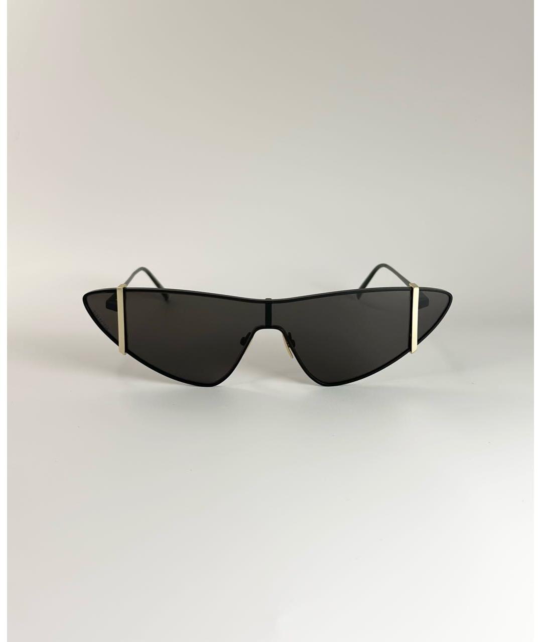 SAINT LAURENT Черные металлические солнцезащитные очки, фото 3