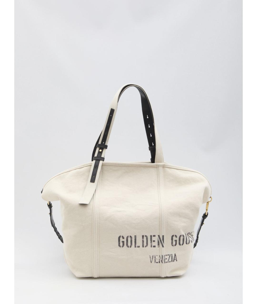 GOLDEN GOOSE DELUXE BRAND Бежевая хлопковая сумка тоут, фото 5