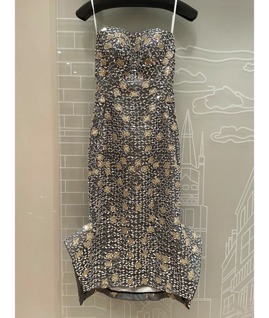 MATICEVSKI Серебряное полиэстеровое коктейльное платье, фото 4
