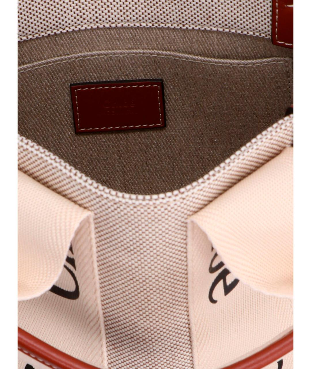 CHLOE Бежевая тканевая сумка тоут, фото 4