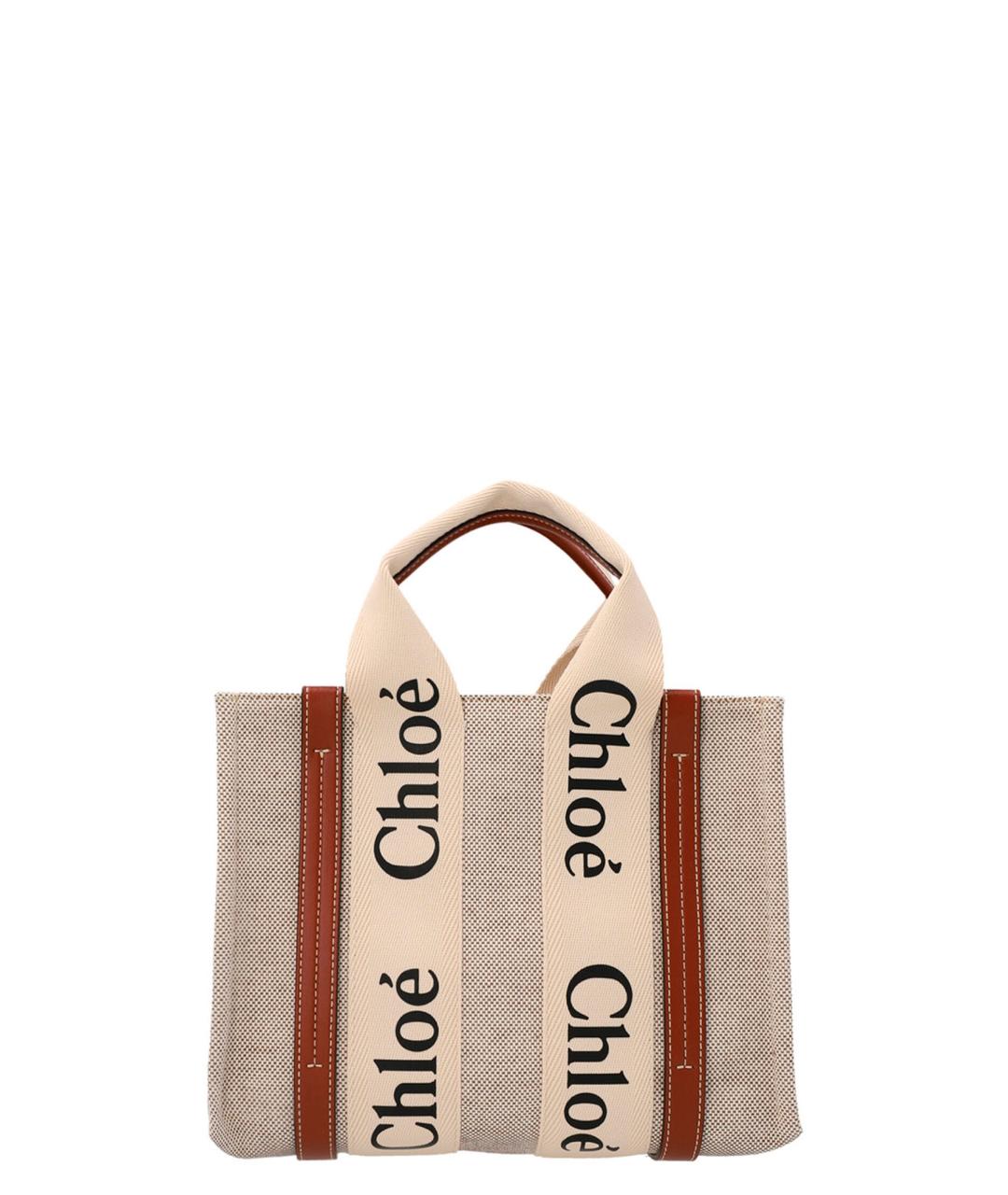 CHLOE Бежевая тканевая сумка тоут, фото 1
