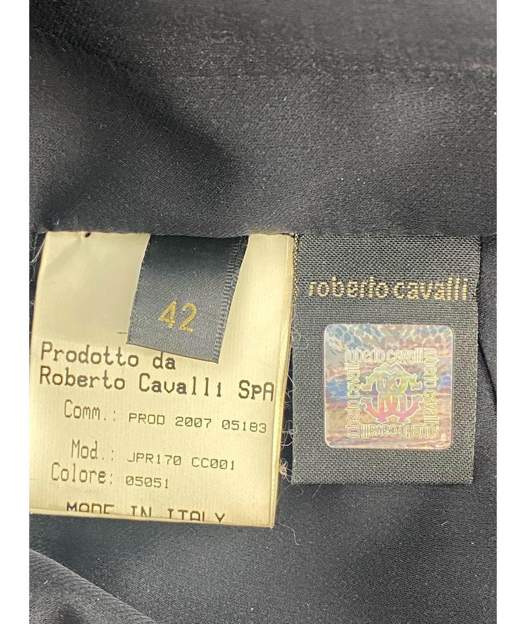 ROBERTO CAVALLI Серебряное шелковое коктейльное платье, фото 6