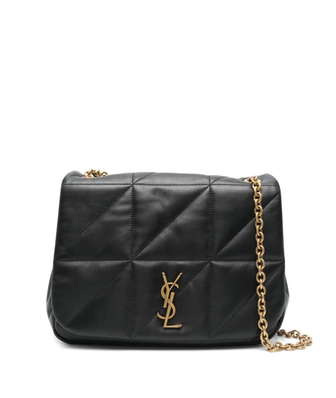 SAINT LAURENT Черная кожаная сумка через плечо, фото 1