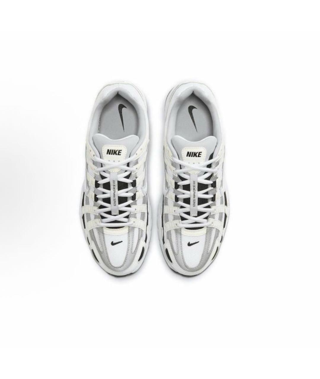 NIKE Белые текстильные низкие кроссовки / кеды, фото 3