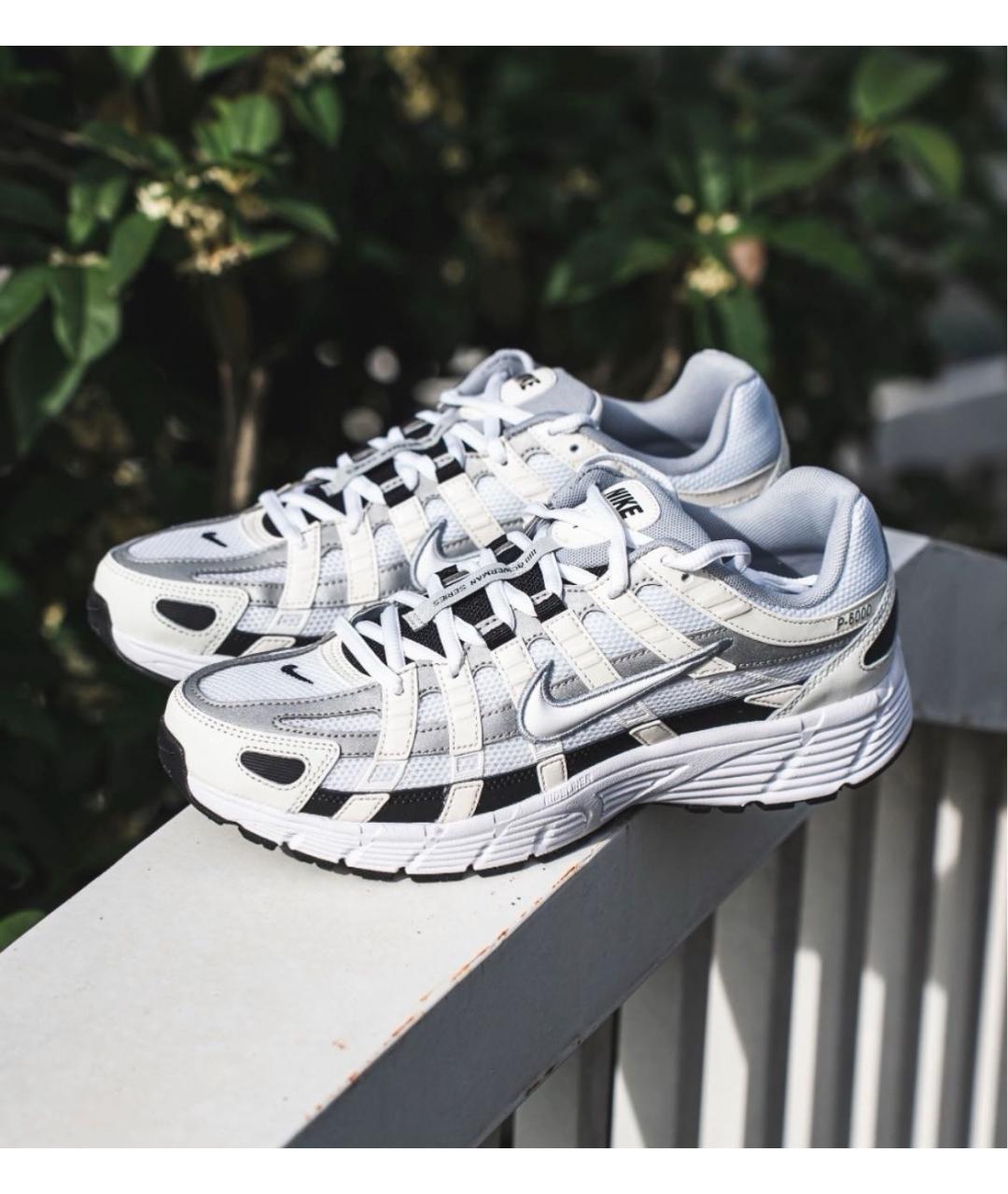 NIKE Белые текстильные низкие кроссовки / кеды, фото 5