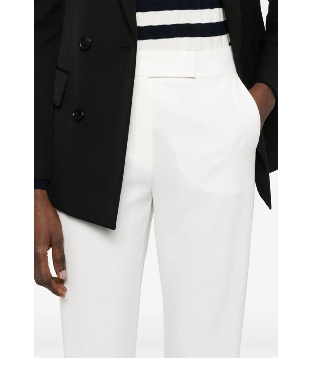 MAX MARA Белые ацетатные прямые брюки, фото 7
