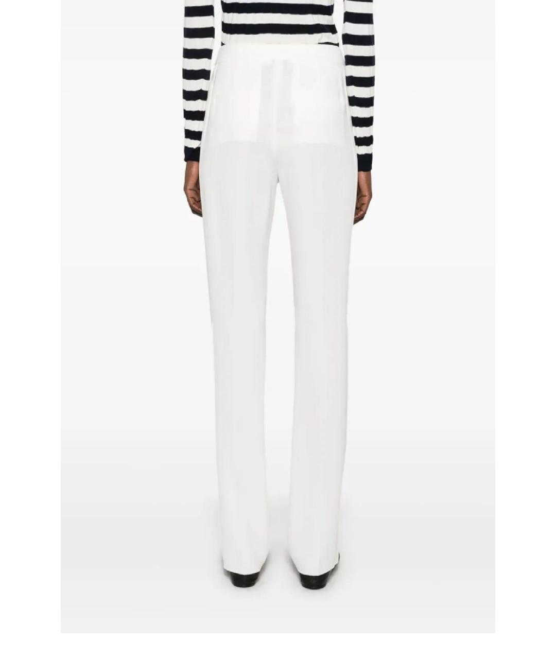 MAX MARA Белые ацетатные прямые брюки, фото 5