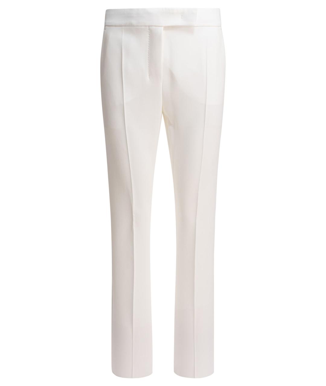 MAX MARA Белые ацетатные прямые брюки, фото 1