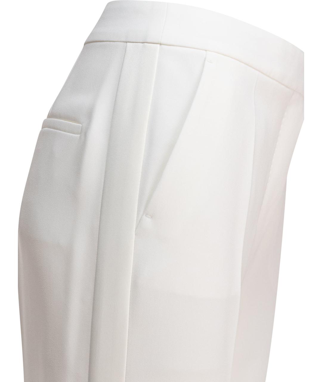 MAX MARA Белые ацетатные прямые брюки, фото 4