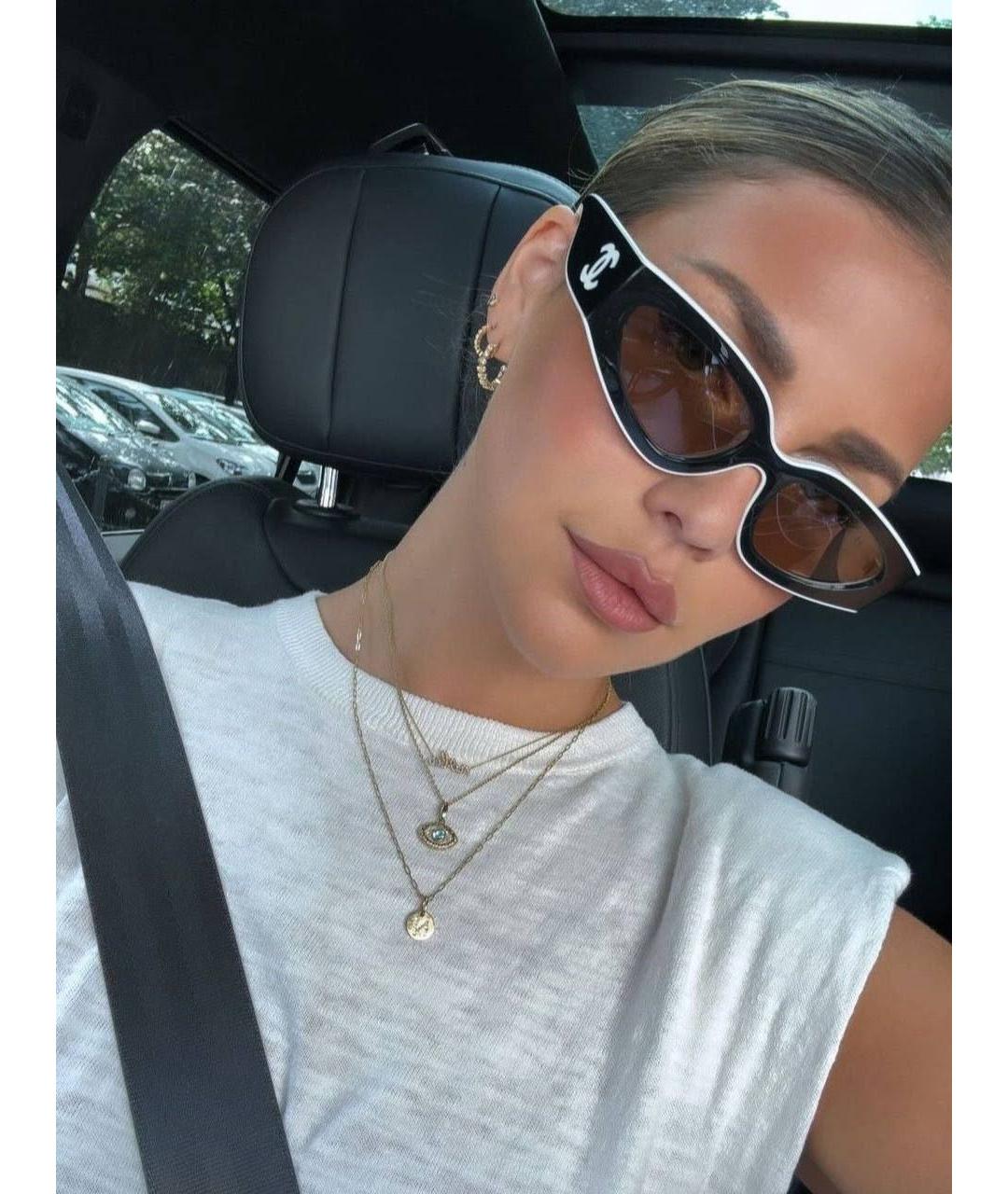CHANEL Белые пластиковые солнцезащитные очки, фото 4