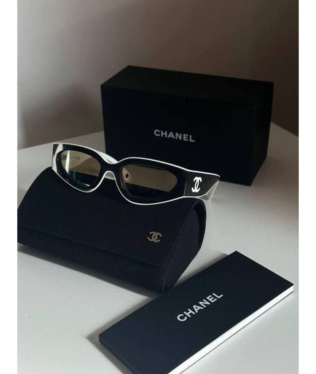 CHANEL Белые пластиковые солнцезащитные очки, фото 7