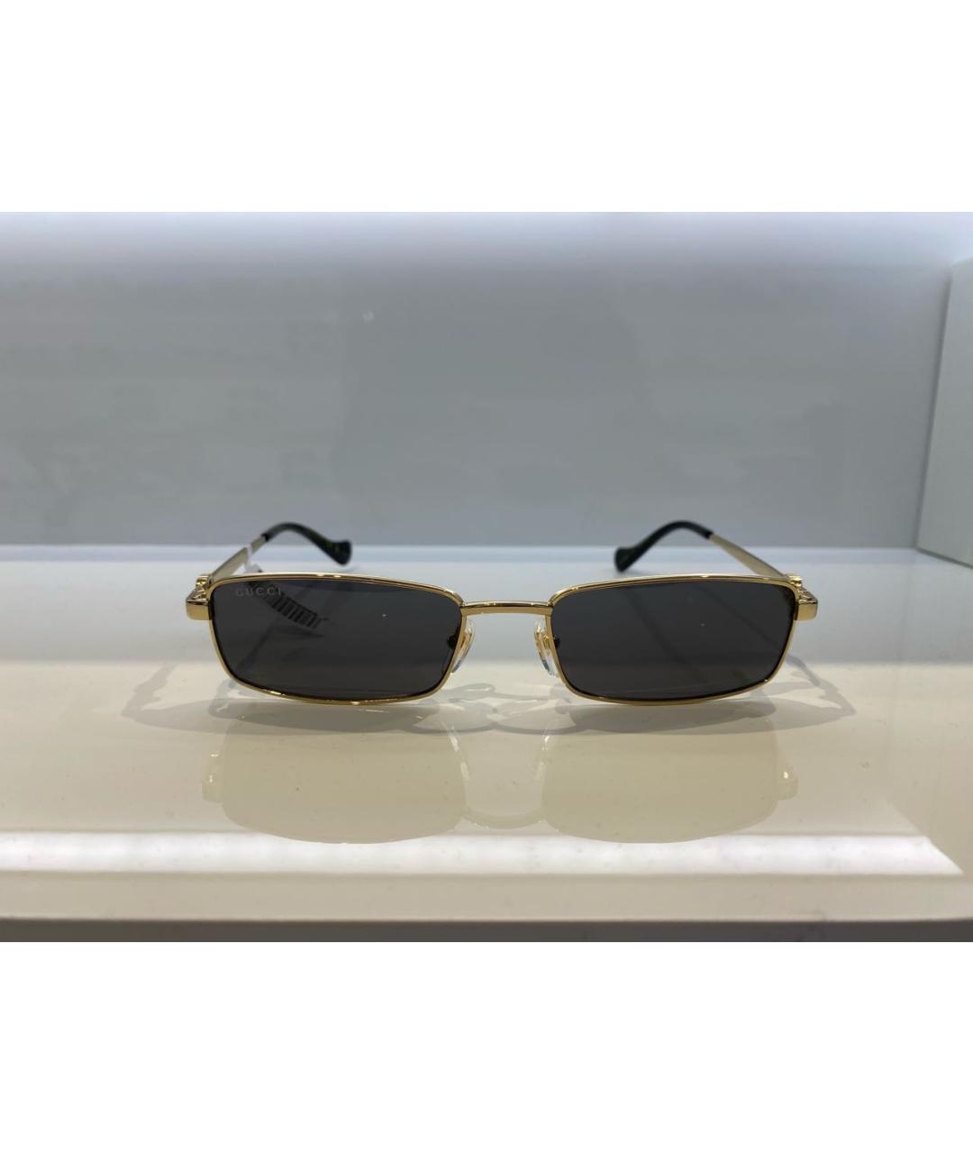 GUCCI Золотые металлические солнцезащитные очки, фото 4