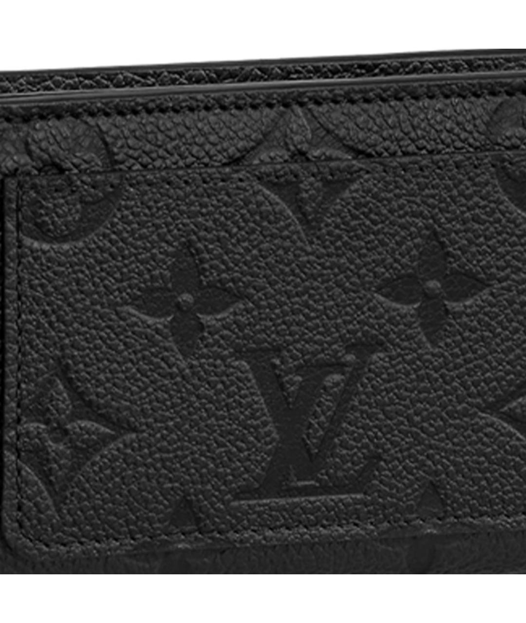 LOUIS VUITTON Черный кожаный кошелек, фото 6