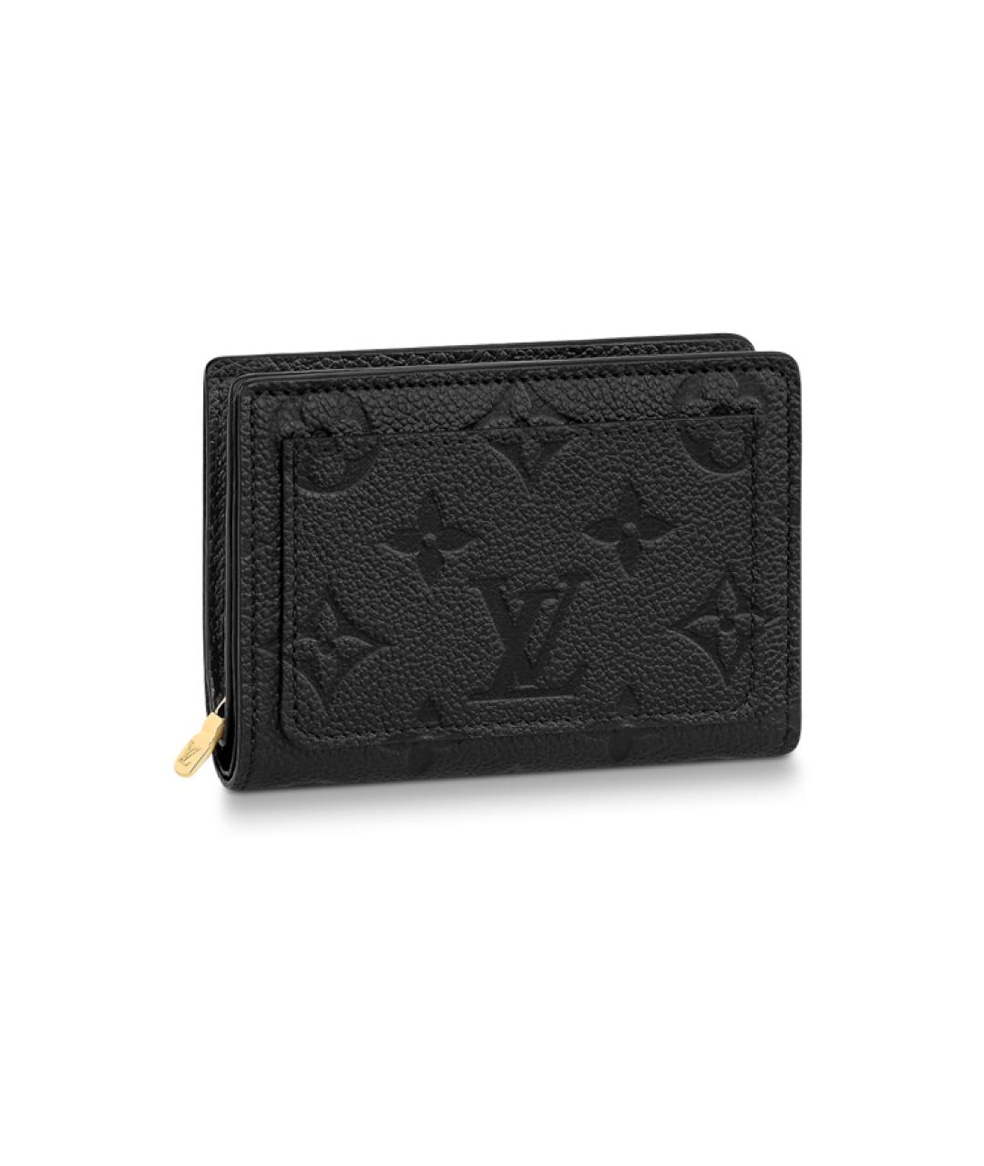 LOUIS VUITTON Черный кожаный кошелек, фото 1