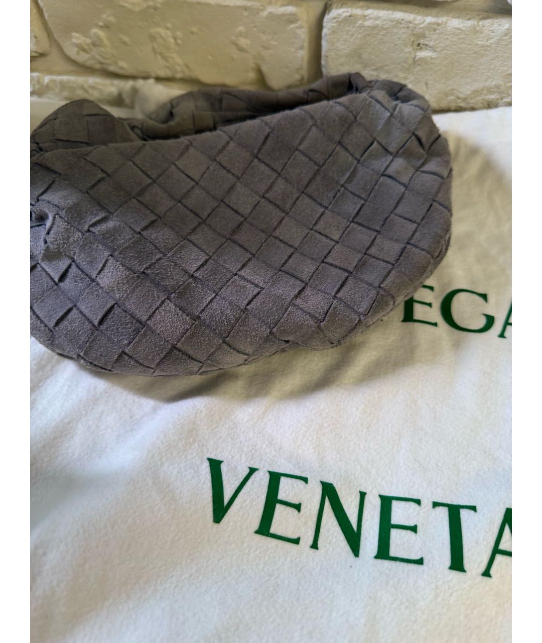 BOTTEGA VENETA Серая замшевая сумка с короткими ручками, фото 7