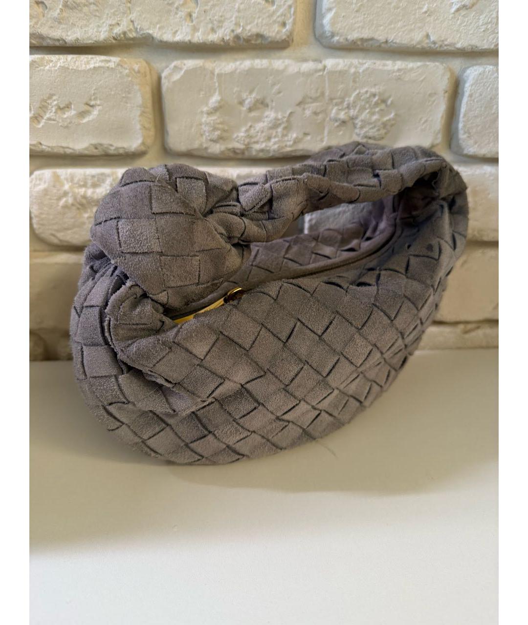 BOTTEGA VENETA Серая замшевая сумка с короткими ручками, фото 3