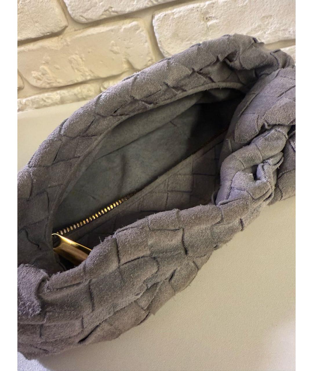 BOTTEGA VENETA Серая замшевая сумка с короткими ручками, фото 5