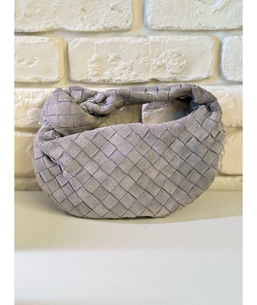 BOTTEGA VENETA Серая замшевая сумка с короткими ручками, фото 8