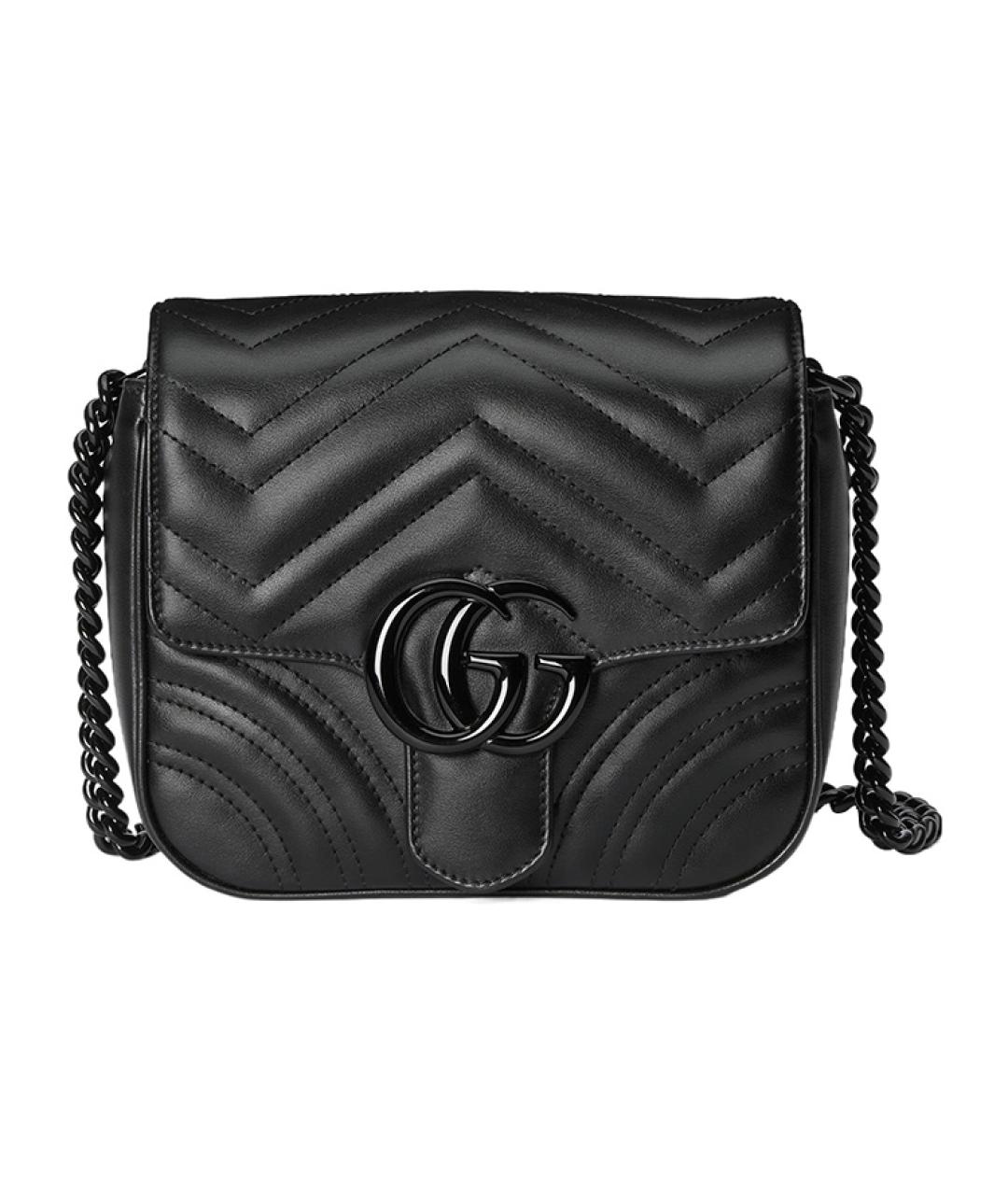 GUCCI Черная кожаная сумка через плечо, фото 1