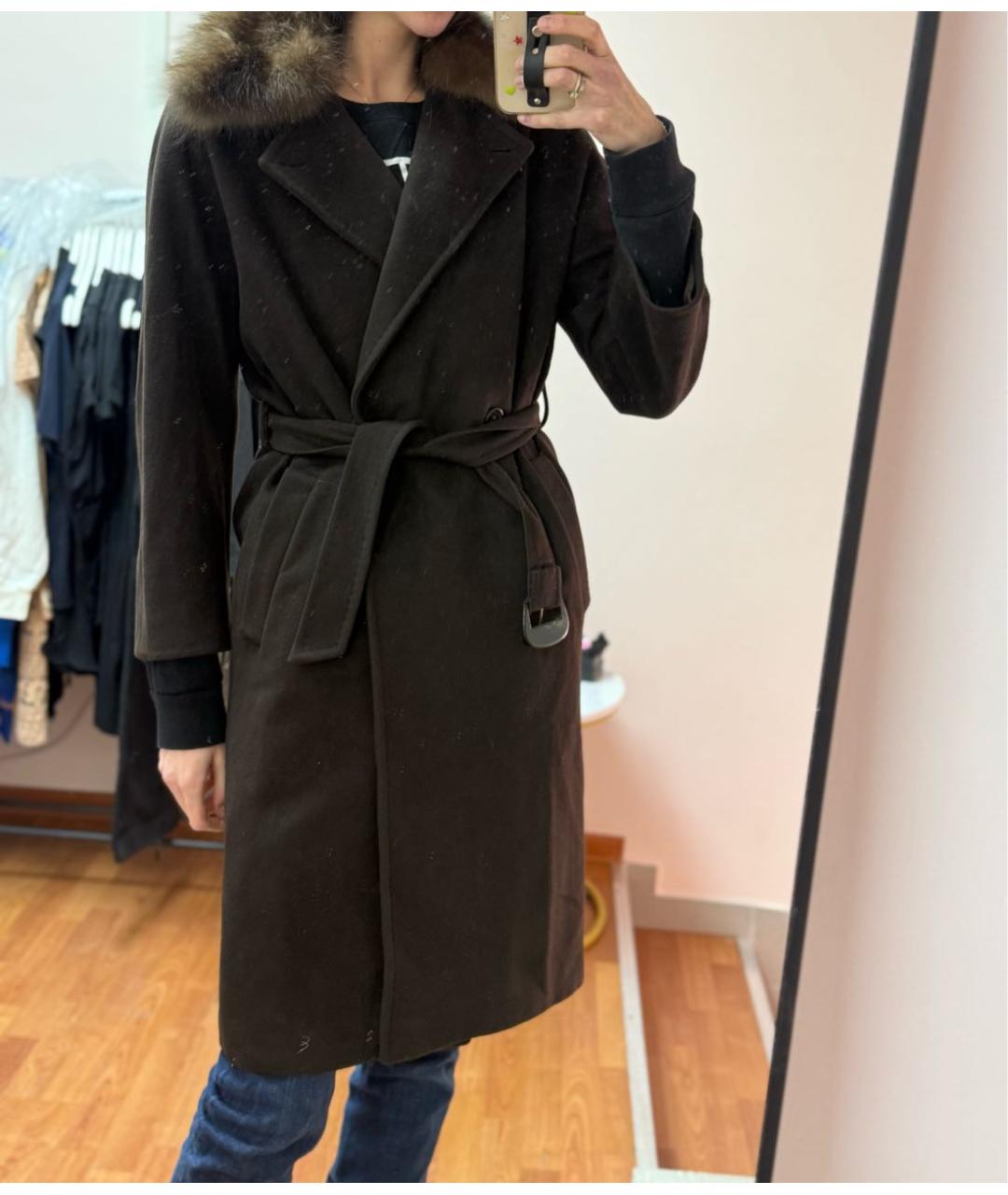 MAX MARA Коричневое шерстяное пальто, фото 2