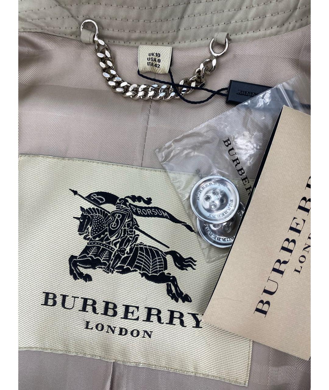 BURBERRY Бежевый вискозный тренч/плащ, фото 6