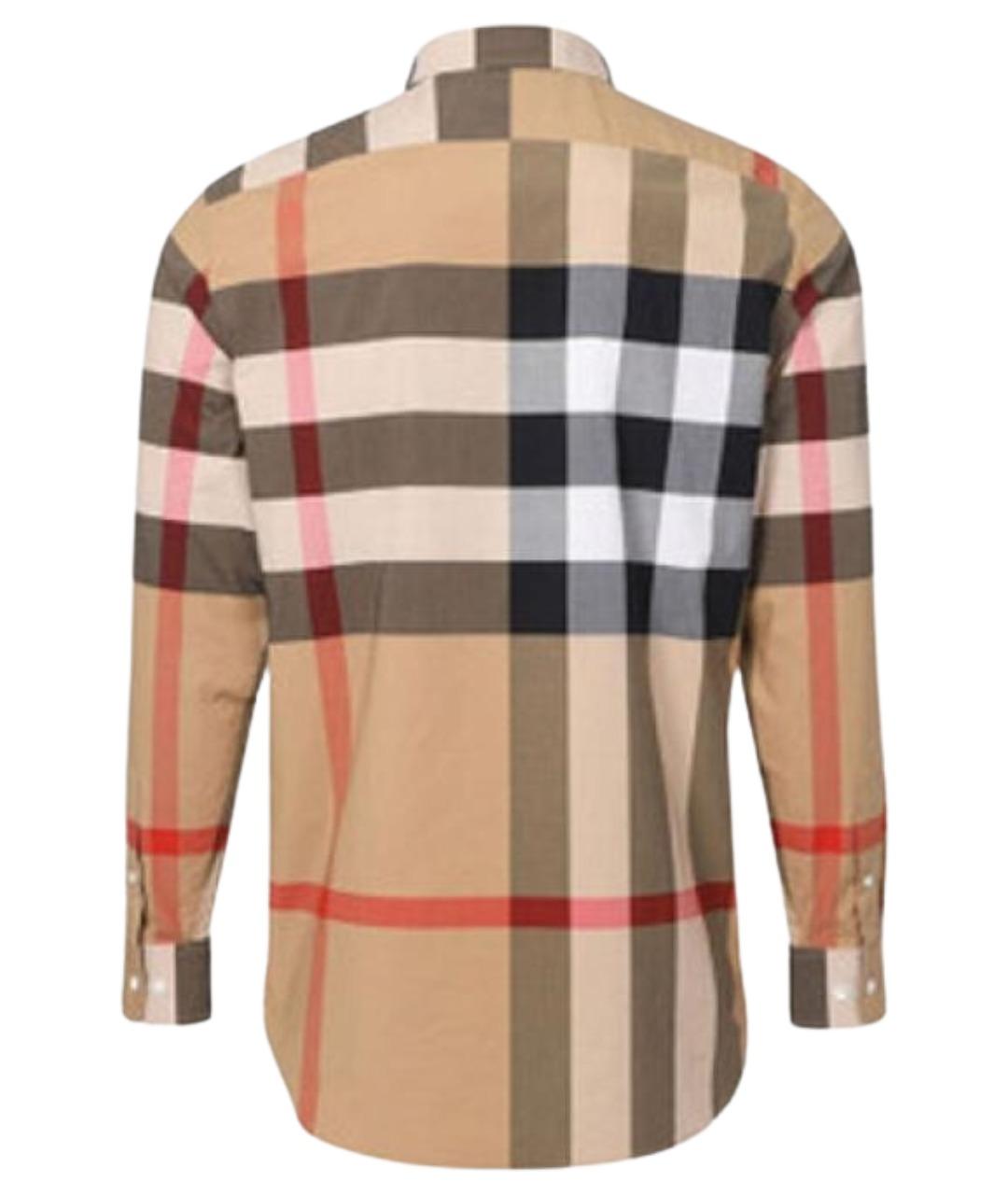 BURBERRY Бежевая хлопковая кэжуал рубашка, фото 2