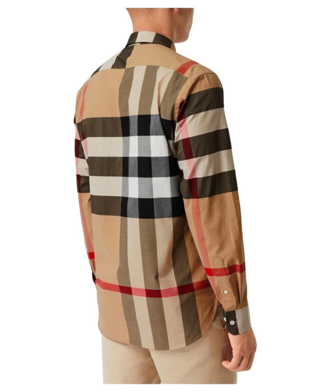 BURBERRY Бежевая хлопковая кэжуал рубашка, фото 5