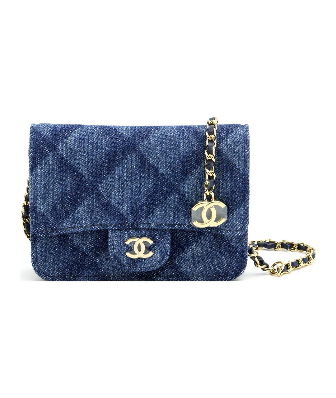 CHANEL Синяя деним поясная сумка, фото 1