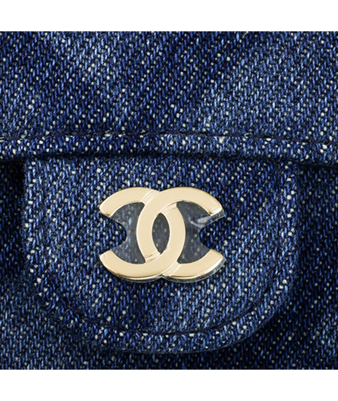 CHANEL Синяя деним поясная сумка, фото 5