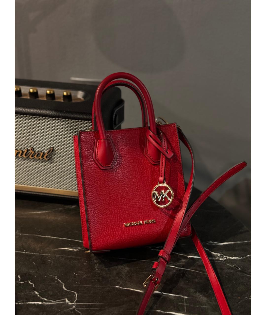 MICHAEL KORS Красная кожаная сумка через плечо, фото 5